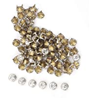 Remaches de diamantes de imitación 100pcs Remaches rápidos de cristal Spots Studs Cap Leather Craft DIY Nailhead Punk…